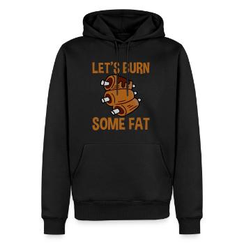 Let's Burn Some Fat 2 - Männer Premium Bio Hoodie - Schwarz - Vorne - Nico (187cm)