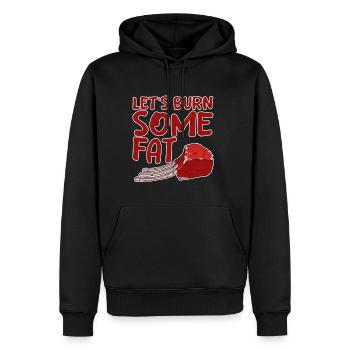 Let's Burn Some Fat 4 - Männer Premium Bio Hoodie - Schwarz - Vorne - Nico (187cm)