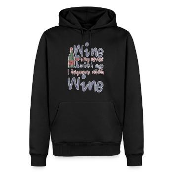 Wine Improves With Age, I Improve With Wine 3 - Männer Premium Bio Hoodie - Schwarz - Vorne - Nico (187cm)