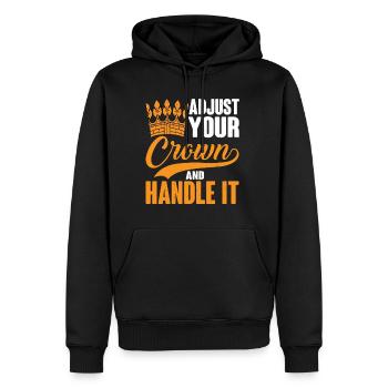 Ajustez votre couronne et manipulez-la 4 - Sweat à capuche Premium bio Homme - noir - Devant - Nico (187cm)