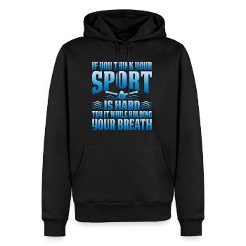 Try It While Holding Your Breath 5 - Männer Premium Bio Hoodie - Schwarz - Vorne - Nico (187cm)