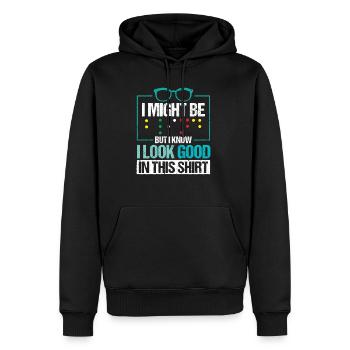 Je suis peut-être aveugle, mais je sais que j’ai l’air bien dans ce - Sweat à capuche Premium bio Homme - noir - Devant - Nico (187cm)