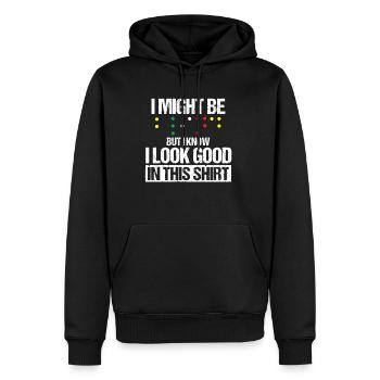 Je suis peut-être aveugle, mais je sais que j’ai l’air bien dans ce - Sweat à capuche Premium bio Homme - noir - Devant - Nico (187cm)