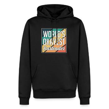 Worlds Okayest Barman Shirt Bartender Cadeau - Sweat à capuche Premium bio Homme - noir - Devant - Nico (187cm)