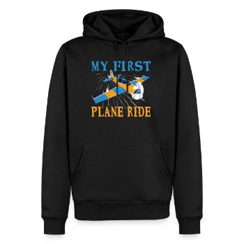 My First Plane Ride 55 - Männer Premium Bio Hoodie - Schwarz - Vorne - Nico (187cm)