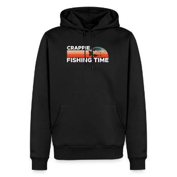 Vintage Retro Crappie Fishing Time Shirt - Men’s Premium Organic Hoodie - black - Front - Nico (187cm)