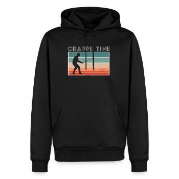 Cadeau Crappie Time Shirt - Sweat à capuche Premium bio Homme - noir - Devant - Nico (187cm)