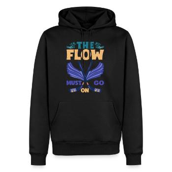 Le flux doit continuer 8 - Sweat à capuche Premium bio Homme - noir - Devant - Nico (187cm)