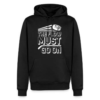 Le flux doit continuer 9 - Sweat à capuche Premium bio Homme - noir - Devant - Nico (187cm)