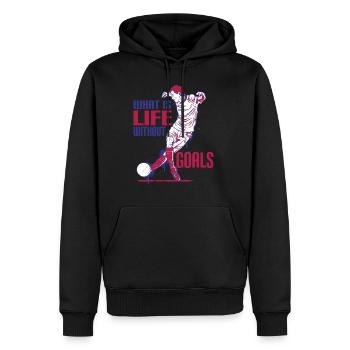 What Is Life Without Goals 6 - Männer Premium Bio Hoodie - Schwarz - Vorne - Nico (187cm)