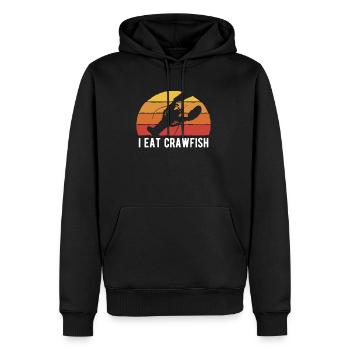 Je mange des écrevisses - Sweat à capuche Premium bio Homme - noir - Devant - Nico (187cm)