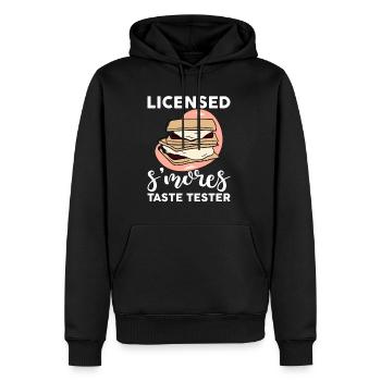Testeur de boutons S’mores sous licence 4 - Sweat à capuche Premium bio Homme - noir - Devant - Nico (187cm)