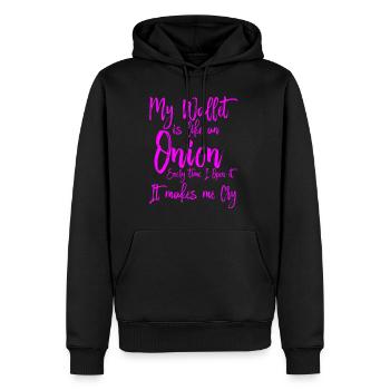 My Wallet Is Like An Onion 4 - Männer Premium Bio Hoodie - Schwarz - Vorne - Nico (187cm)