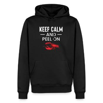 Keep Calm And Peel On Crawfish - Men’s Premium Organic Hoodie - black - Front - Nico (187cm)