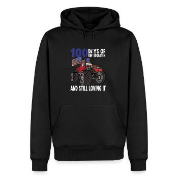100 Days Of Kindergarten Mosnter Trucks - Männer Premium Bio Hoodie - Schwarz - Vorne - Nico (187cm)