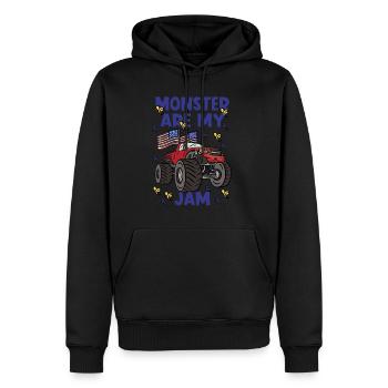 100 Days Of Kindergarten Monster Truck - Männer Premium Bio Hoodie - Schwarz - Vorne - Nico (187cm)