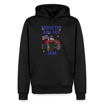 100 Days Of Kindergarten Monster Truck - Männer Premium Bio Hoodie - Schwarz - Vorne - Nico (187cm)