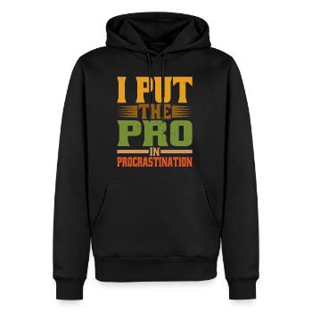 I Put The Pro In Procrastination 20 - Männer Premium Bio Hoodie - Schwarz - Vorne - Nico (187cm)