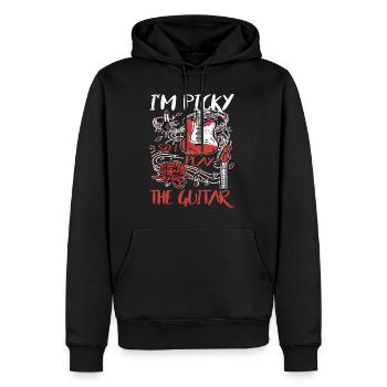 I'm Picky So I Play The Guitar 4 - Männer Premium Bio Hoodie - Schwarz - Vorne - Nico (187cm)