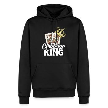 Cribbage King Chemise Cadeau - Sweat à capuche Premium bio Homme - noir - Devant - Nico (187cm)