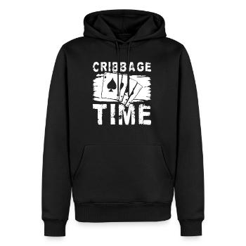 Cribbage Time Shirt Cadeau - Sweat à capuche Premium bio Homme - noir - Devant - Nico (187cm)