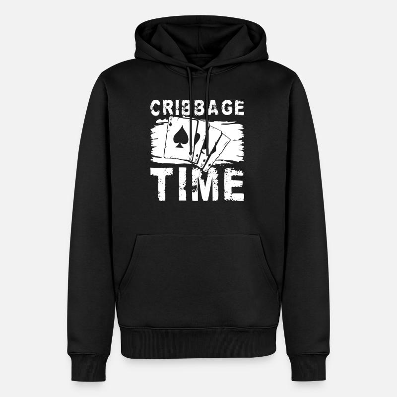 Cribbage Time Shirt Cadeau - Sweat à capuche Premium bio Homme - noir