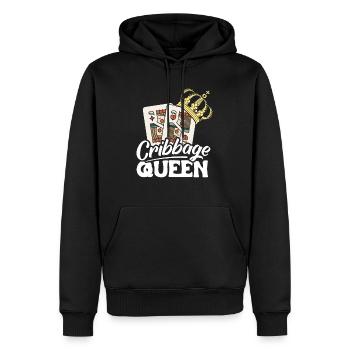 Cribbage Queen Shirt Geschenk - Männer Premium Bio Hoodie - Schwarz - Vorne - Nico (187cm)