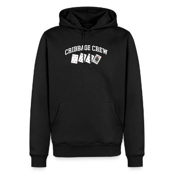 Cribbage Crew Shirt Cadeau - Sweat à capuche Premium bio Homme - noir - Devant - Nico (187cm)