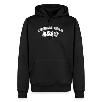 Cribbage Squad Shirt Geschenk - Männer Premium Bio Hoodie - Schwarz - Vorne - Nico (187cm)