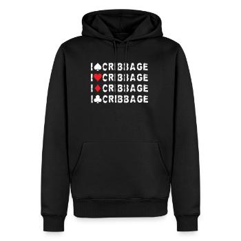 J’aime Cribbage Shirt Cadeau - Sweat à capuche Premium bio Homme - noir - Devant - Nico (187cm)