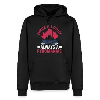 Once A Scout, Always A Pyromaniac 25 - Männer Premium Bio Hoodie - Schwarz - Vorne - Nico (187cm)