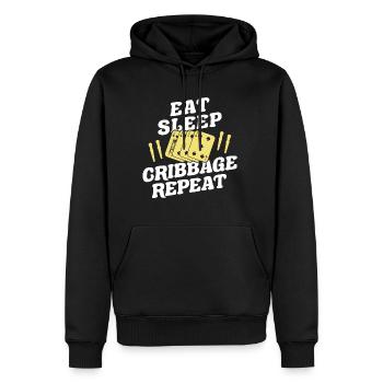 Manger Sommeil Cribbage Répéter Chemise Cadeau - Sweat à capuche Premium bio Homme - noir - Devant - Nico (187cm)