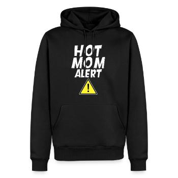 Alerte maman chaude 4 - Sweat à capuche Premium bio Homme - noir - Devant - Nico (187cm)