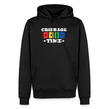 Cribbage Time Shirt Cadeau - Sweat à capuche Premium bio Homme - noir - Devant - Nico (187cm)
