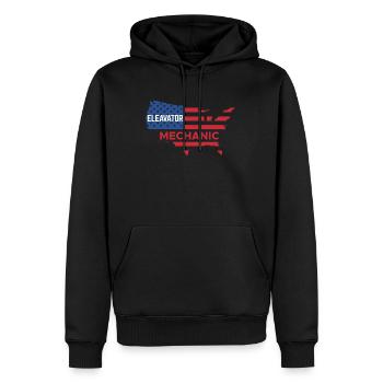 Mécanicien d’ascenseur USA Flag America Flag - Sweat à capuche Premium bio Homme - noir - Devant - Nico (187cm)