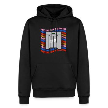 Pretend I Am A Elevator Shirt - Männer Premium Bio Hoodie - Schwarz - Vorne - Nico (187cm)