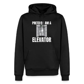 Pretend I Am A Elevator Shirt - Männer Premium Bio Hoodie - Schwarz - Vorne - Nico (187cm)