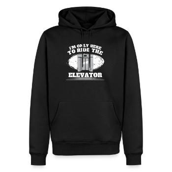 Dans le seul ici pour monter la chemise d’ascenseur - Sweat à capuche Premium bio Homme - noir - Devant - Nico (187cm)