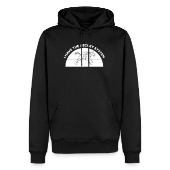 J’ai le t-shirt du système secret - Sweat à capuche Premium bio Homme - noir - Devant - Nico (187cm)