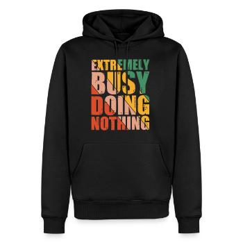 Extremely Busy Doing Nothing 8 - Männer Premium Bio Hoodie - Schwarz - Vorne - Nico (187cm)