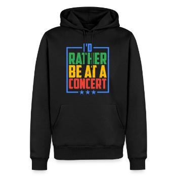 Je préfère être à un concert 5 - Sweat à capuche Premium bio Homme - noir - Devant - Nico (187cm)
