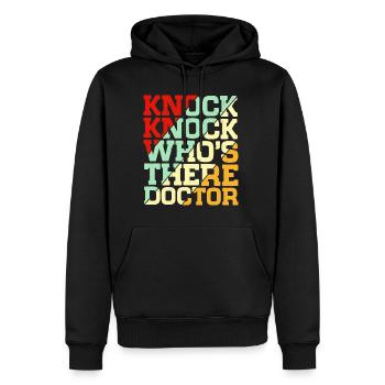 Knock Knock Who's There Doctor 4 - Männer Premium Bio Hoodie - Schwarz - Vorne - Nico (187cm)