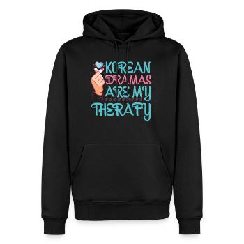 Les drames coréens sont ma thérapie 5 - Sweat à capuche Premium bio Homme - noir - Devant - Nico (187cm)