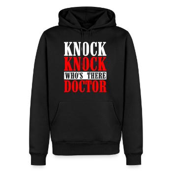 Knock Knock Who's There Doctor 5 - Männer Premium Bio Hoodie - Schwarz - Vorne - Nico (187cm)