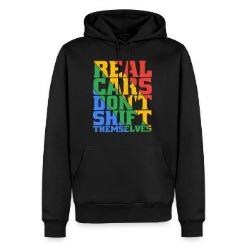 Real Cars Don't Shift Themselves 5 - Männer Premium Bio Hoodie - Schwarz - Vorne - Nico (187cm)