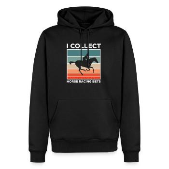 Je collectionne les paris hippiques chemise - Sweat à capuche Premium bio Homme - noir - Devant - Nico (187cm)
