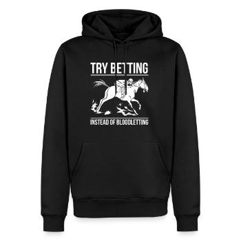 Essayez de parier au lieu de saigner - Sweat à capuche Premium bio Homme - noir - Devant - Nico (187cm)