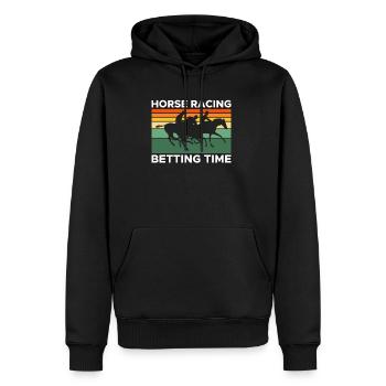 Horse Racing Betting Time Shirt Geschenk - Männer Premium Bio Hoodie - Schwarz - Vorne - Nico (187cm)