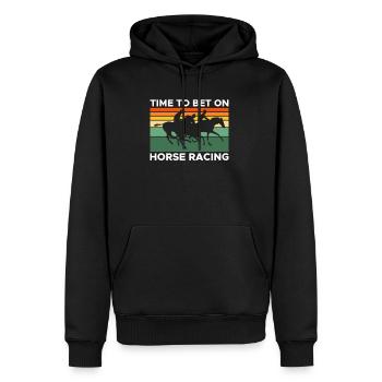 Il est temps de parier sur la chemise de course de chevaux - Sweat à capuche Premium bio Homme - noir - Devant - Nico (187cm)