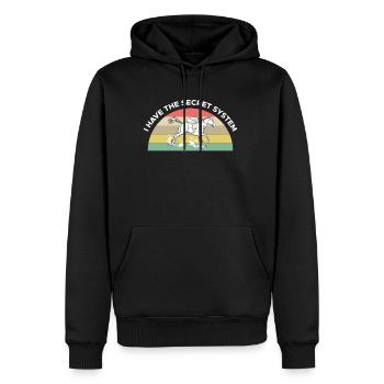 J’ai le t-shirt du système secret - Sweat à capuche Premium bio Homme - noir - Devant - Nico (187cm)